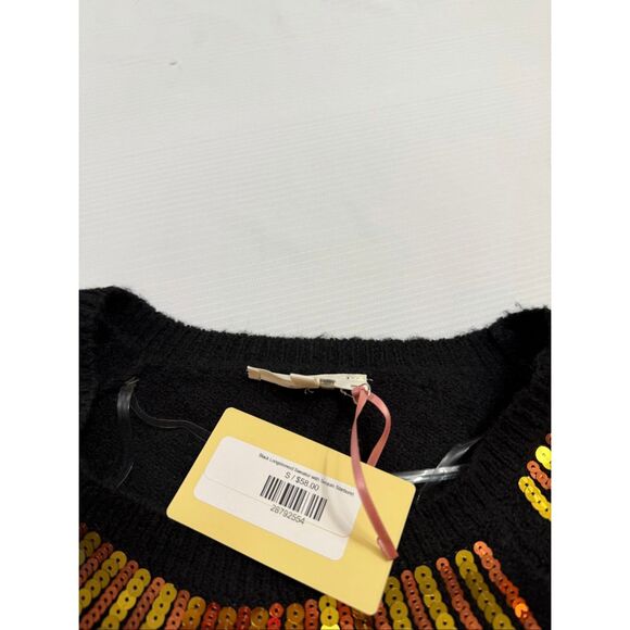 NWT Entro Black Long Sleeve Sequin Starburst Sweater Size Small New - Picture 3 of 10